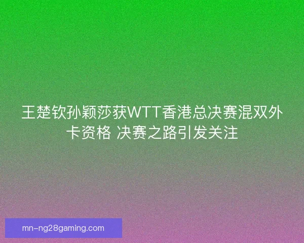 王楚钦孙颖莎获WTT香港总决赛混双外卡资格 决赛之路引发关注
